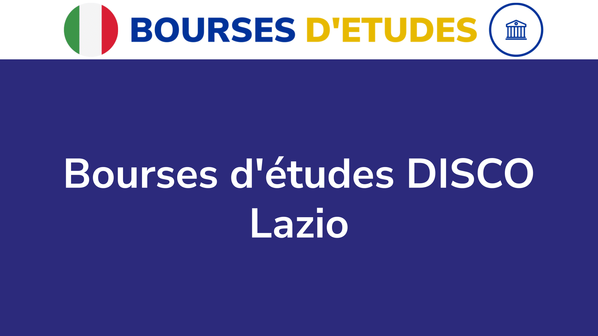 Bourses d'études DISCO Lazio